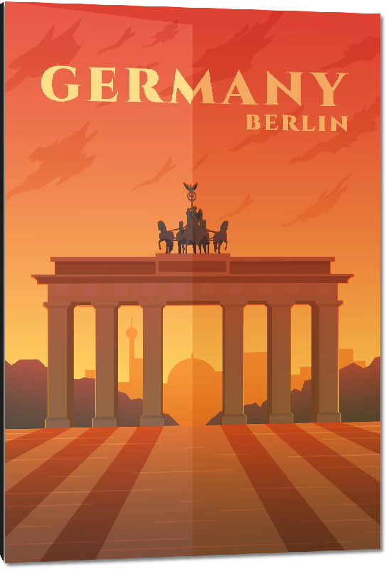 Impression sur aluminium Affiche illustration Berlin Allemagne