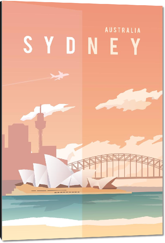 Impression sur aluminium Affiche illustration Sydney Australie