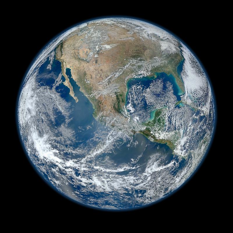 Photo de la terre vue de l'espace