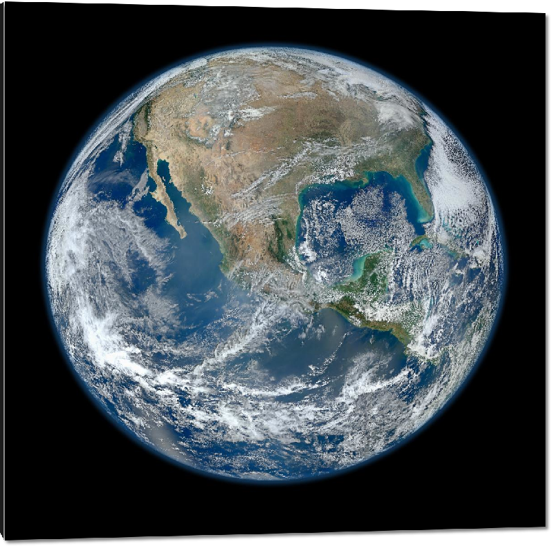 Impression sur aluminium Photo de la terre vue de l'espace