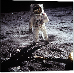 Impression sur aluminium Photo Buzz Aldrin appollo 11 sur la Lune