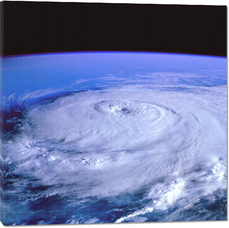 Toiles imprimées Photo vue de l'espace d'un cyclone