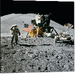 Impression sur aluminium Photo James Irwin appollo 15 sur la lune