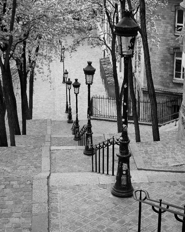 Montmartre Paris noir et blanc 