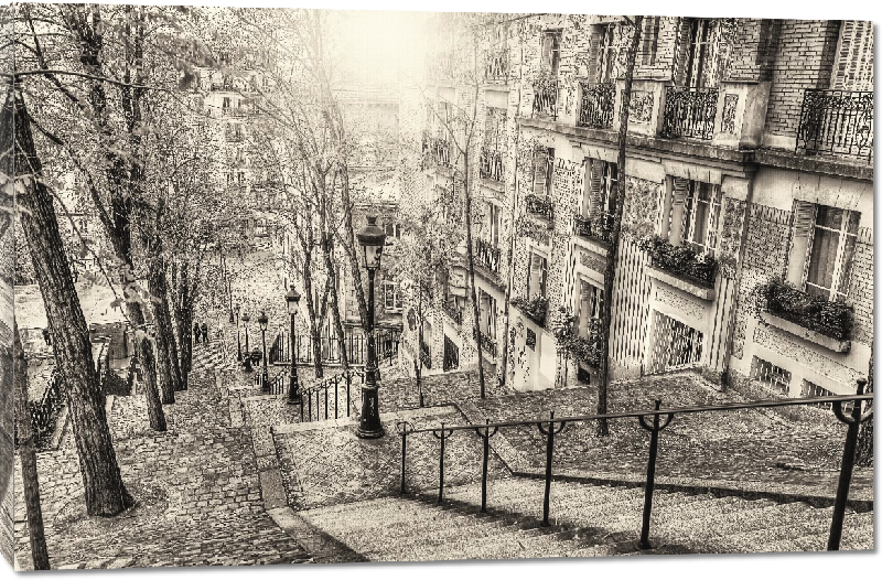 Toiles imprimées Photo sépia Montmartre Paris 