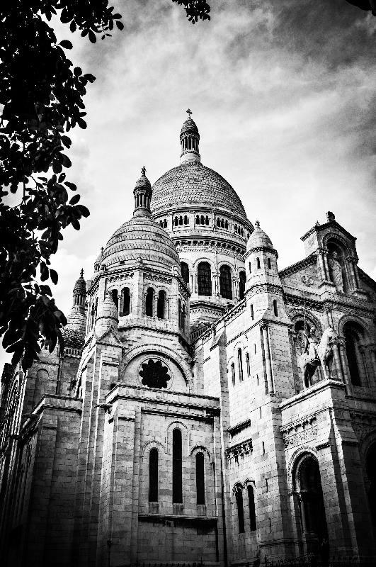 Photo du Sacré-Cœur à Paris noir et blanc 