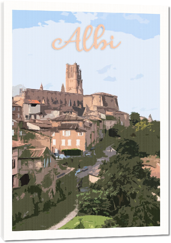 Toiles imprimées Affiche illustration vintage ville d'Albi