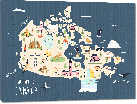Toiles imprimées Carte illustrée enfants du Canada
