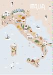 Carte illustrée de l'Italie 