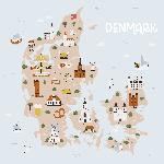 Carte illustrée du Danemark  