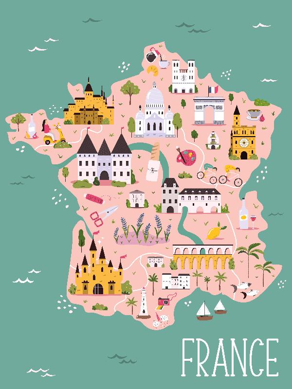 Carte illustrée de la France 