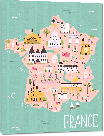 Toiles imprimées Carte illustrée de la France 