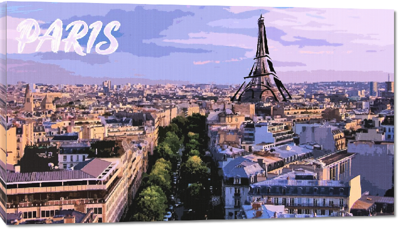 Toiles imprimées Poster Paris Tour Eiffel