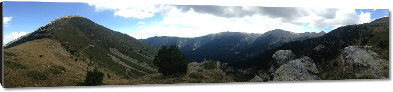 Impression sur aluminium Panorama depuis le col Mitjà Pyrénées Orientales montagne 