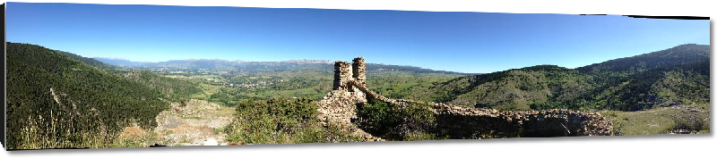 Impression sur aluminium Photo panoramique du plateau Cerdan depuis Sant Feliu montagne Pyrénées Orientales 