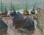 Reproduction art de Claude Monet Boats on the Beach at Étretat
