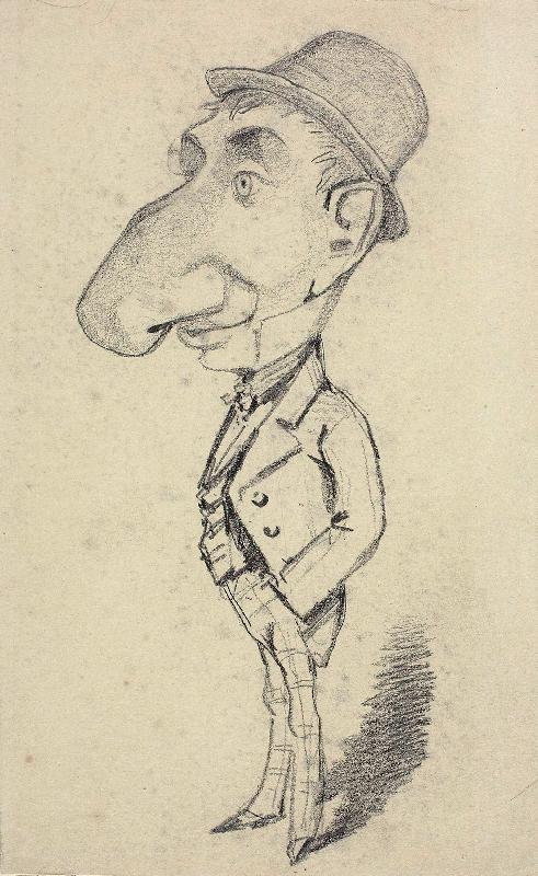Reproduction art caricature de l'homme au gros nez de Claude Monet