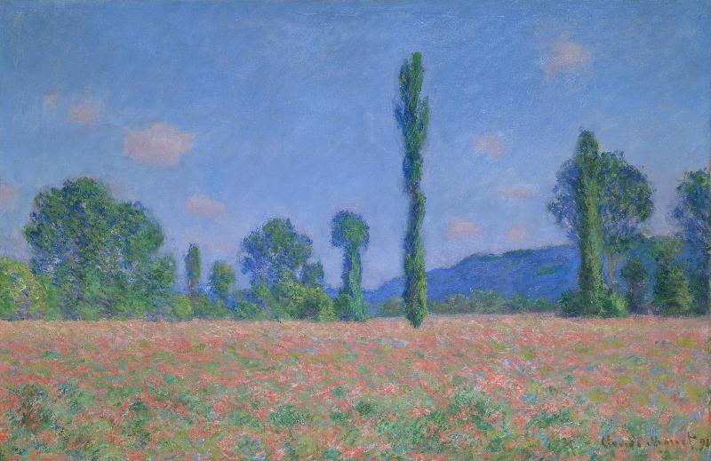 Reproduction art de la peinture Champ de coquelicots à Giverny de Claude Monet