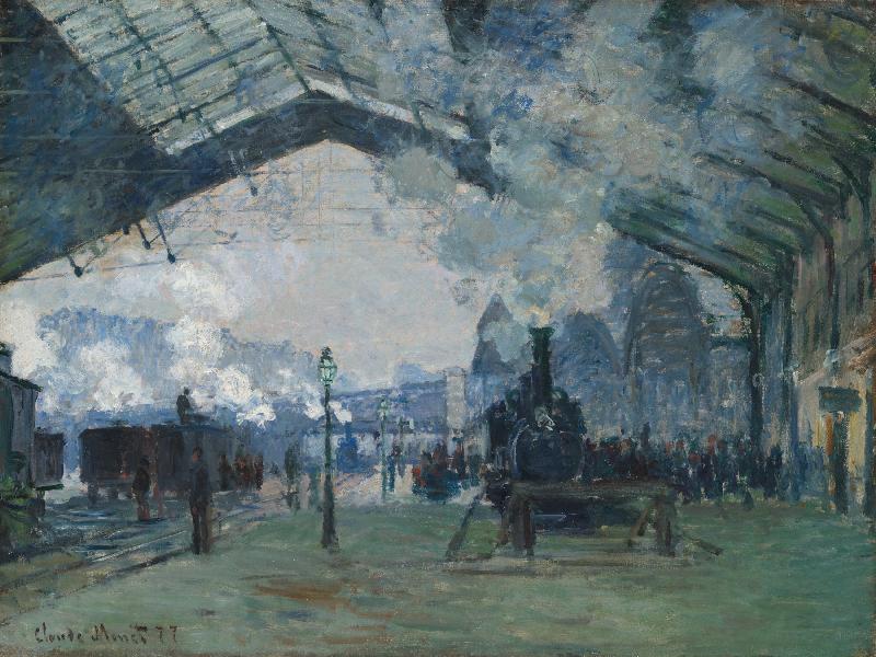 Reproduction art de la peinture Arrivée du train de Normandie, gare Saint-Lazare de Claude Monet