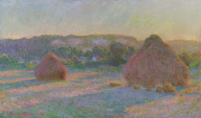 Reproduction art de la peinture Les meules à la fin de l'été de CLaude Monet