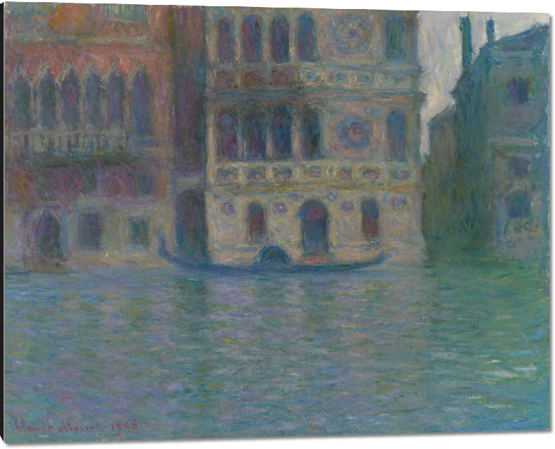 Impression sur aluminium Reproduction art de la peinture Venise, Palazzo Datio de CLaude Monet