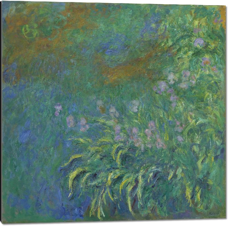 Impression sur aluminium Reproduction art de la peinture Iris de CLaude Monet