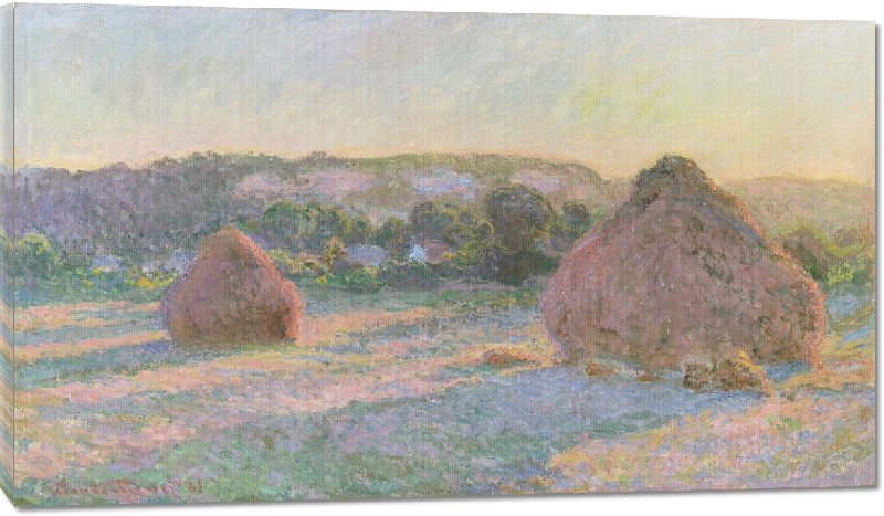 Toiles imprimées Reproduction art de la peinture Les meules à la fin de l'été de CLaude Monet