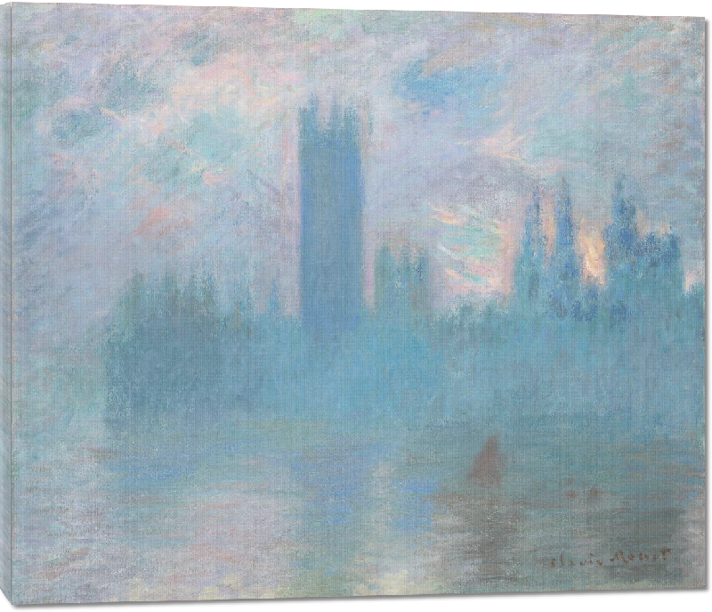 Toiles imprimées Reproduction art de la peinture la maison du parlement à Londres de CLaude Monet