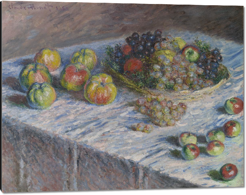 Impression sur aluminium Reproduction art de la peinture pommes et raisins de Claude Monet