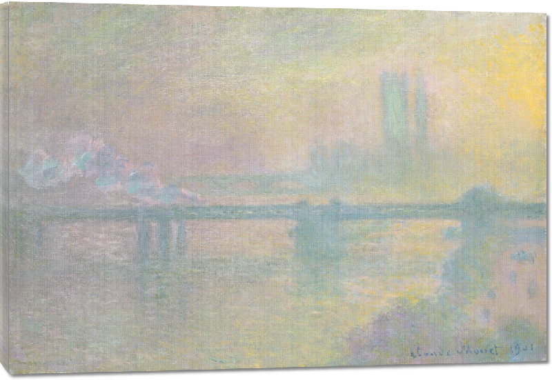 Toiles imprimées Reproduction art de la peinture Charing Cross Bridge à londres de Claude Monet