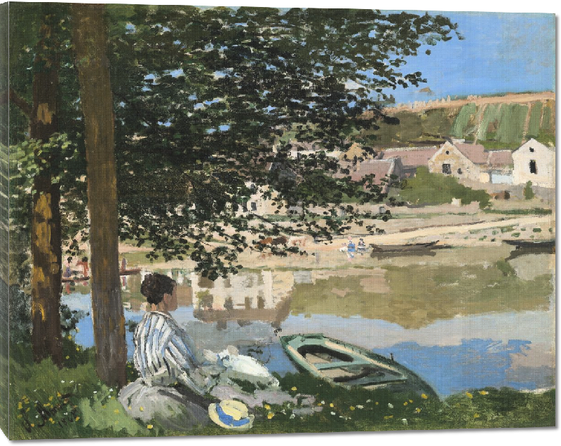Toiles imprimées Reproduction art Sur les bords de Seine à Bennecourt de Claude Monet