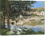 Toiles imprimées Reproduction art Sur les bords de Seine à Bennecourt de Claude Monet