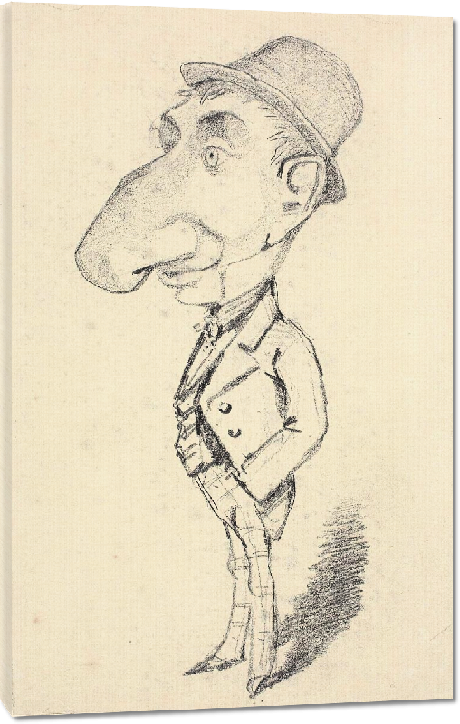 Toiles imprimées Reproduction art caricature de l'homme au gros nez de Claude Monet