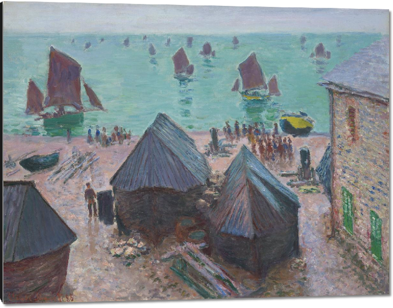 Impression sur aluminium Reproduction art de Claude Monet The Departure of the Boats, Étretat