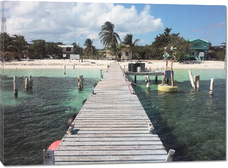 Toiles imprimées photo plage à Belize