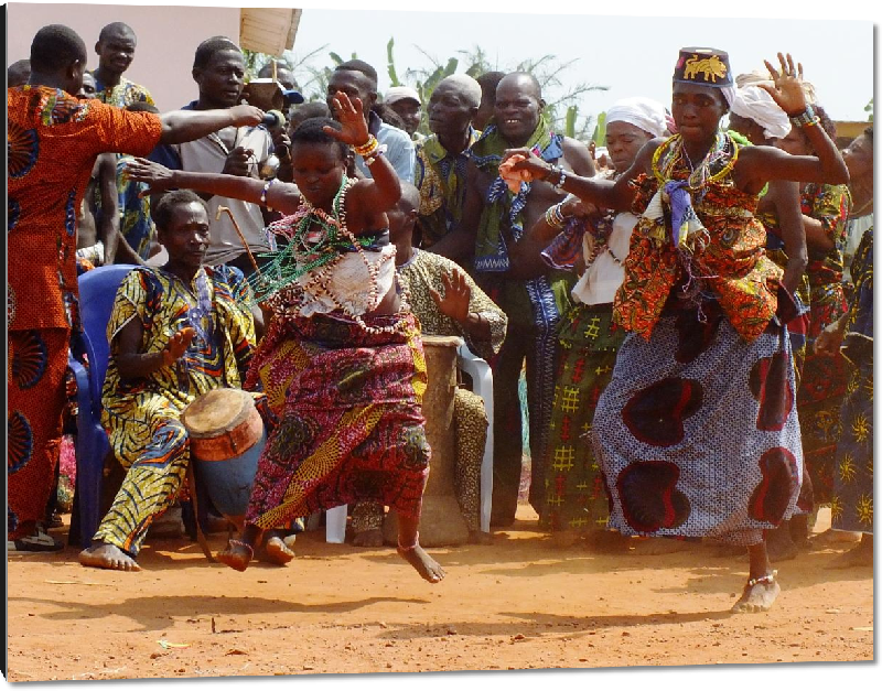 Impression sur aluminium Photo danses d'une tribu du Benin