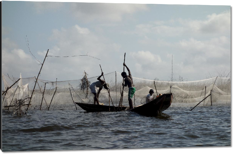 Impression sur aluminium photo homme à la pêche au Benin