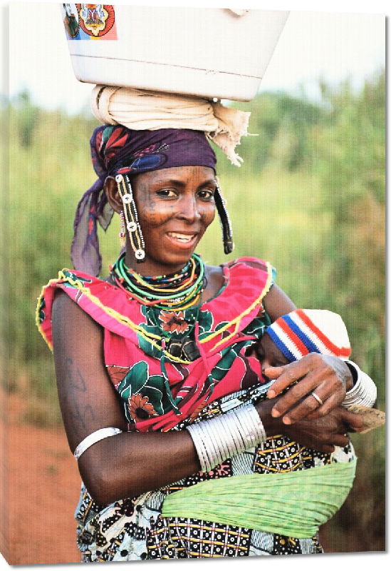 Toiles imprimées photo femme d'une tribu au  Benin
