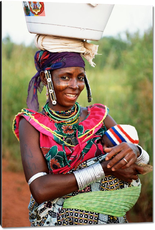 Impression sur aluminium photo femme d'une tribu au  Benin