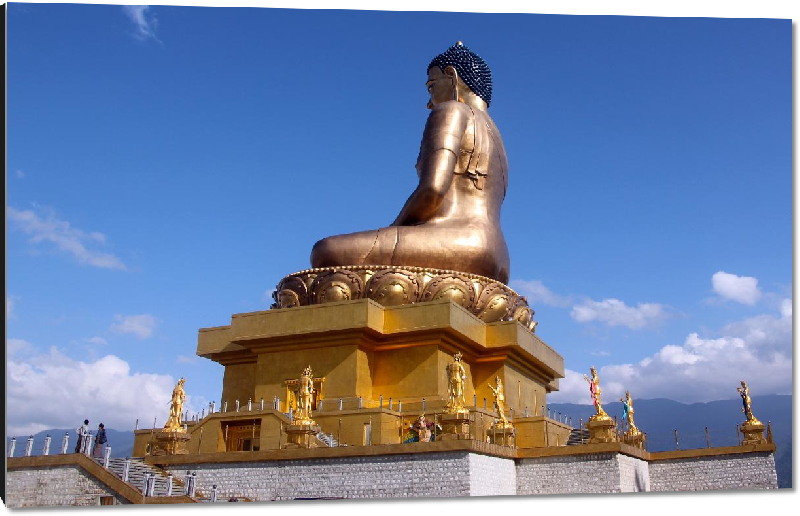 Impression sur aluminium photo monument traditionnel au Bhoutan 