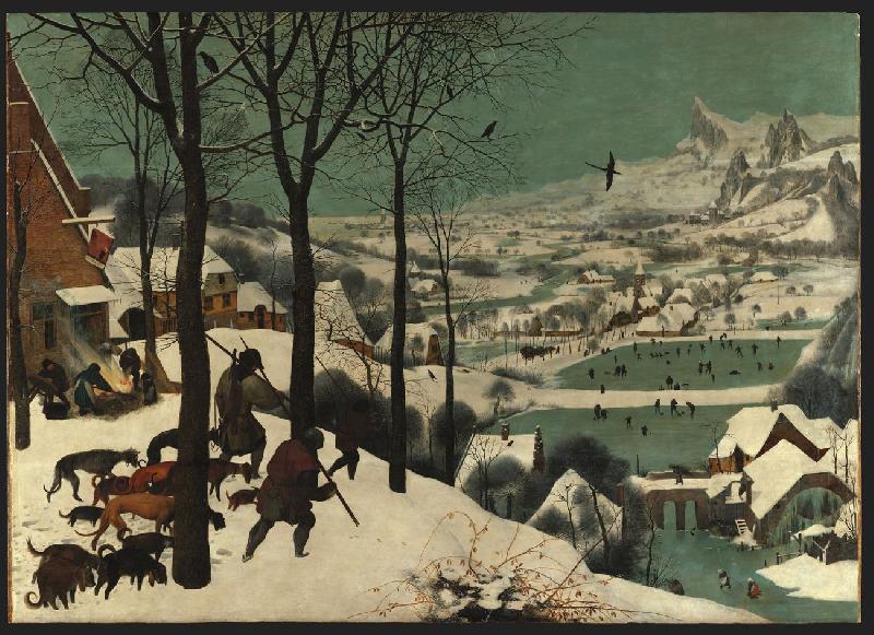 Reproduction du tableau les chasseurs dans la neige (hiver)