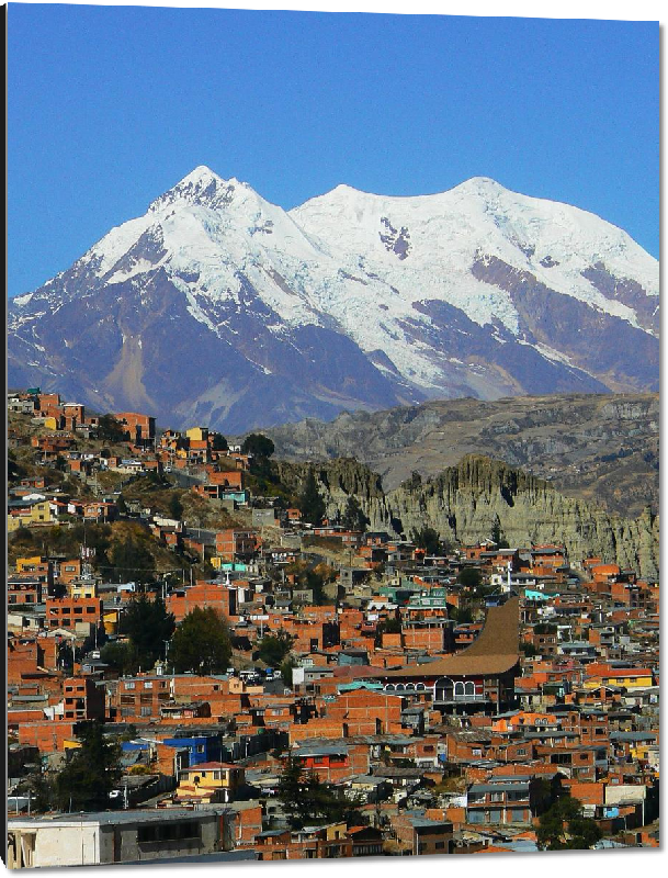 Impression sur aluminium photo paysage et montagne en bolivie
