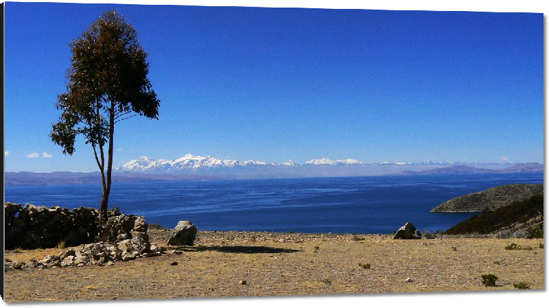 Impression sur aluminium photo mer avec les montagnes en bolivie