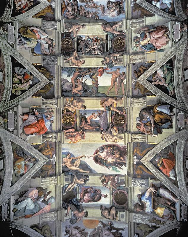 Plafond Chapelle Sixtine / Sistine Chapel ceiling and lunettes
