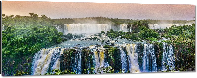 Impression sur aluminium photo cascade d'eau dans la forêt au brésil 