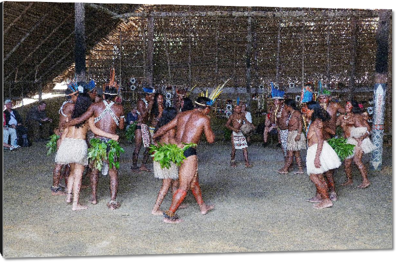 Impression sur aluminium photo peuple indigène dansant au brésil
