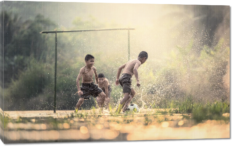 Toiles imprimées photo jeune brésilien jouant au foot