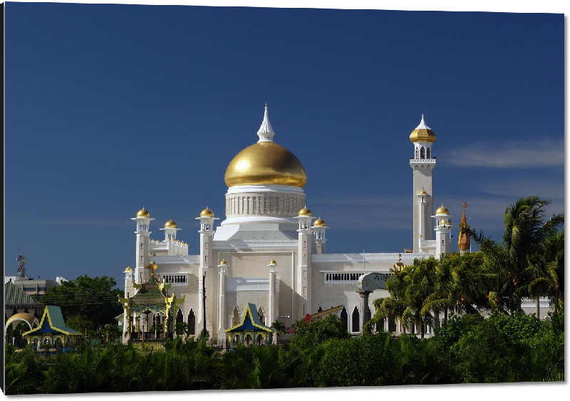 Impression sur aluminium photo bâtisse historique traditionnelle du Brunei 