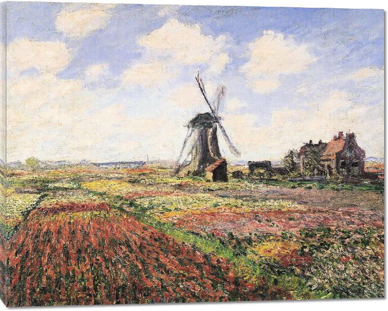 Toiles imprimées Reproduction Tulip Fields avec le moulin à vent de Rijnsburg