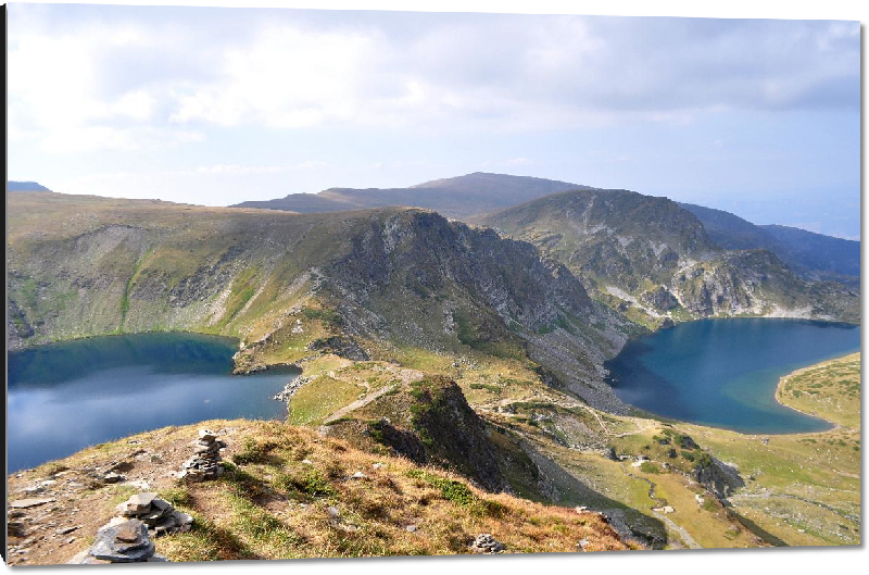Impression sur aluminium photo lac milieu des montagnes Bulgarie